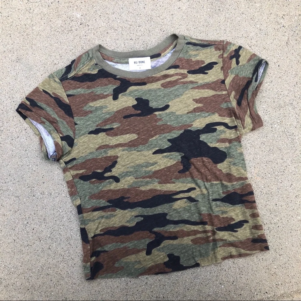 Re/Done brand camouflage print vintage T-shirt - Picture 1 of 2